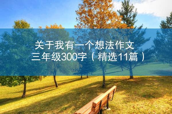 关于我有一个想法作文三年级300字（精选11篇）