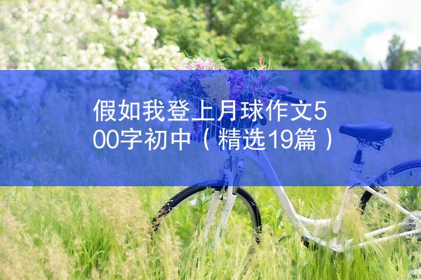 假如我登上月球作文500字初中（精选19篇）