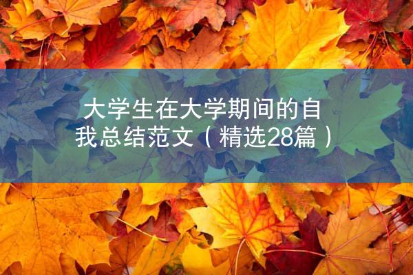 大学生在大学期间的自我总结范文（精选28篇）