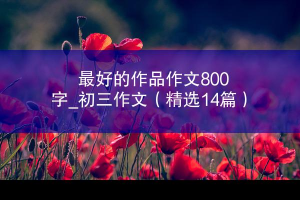 最好的作品作文800字_初三作文（精选14篇）