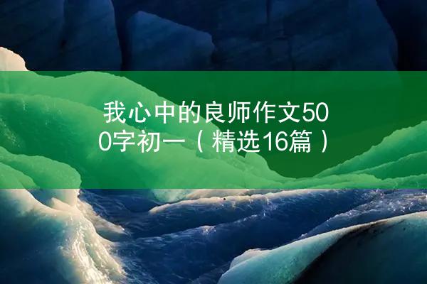 我心中的良师作文500字初一（精选16篇）