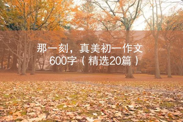 那一刻，真美初一作文600字（精选20篇）