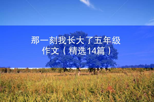 那一刻我长大了五年级作文（精选14篇）