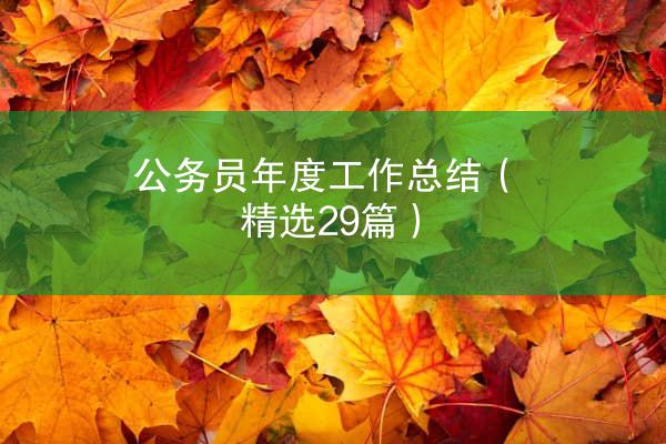 公务员年度工作总结（精选29篇）