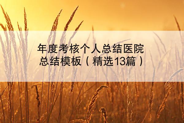 年度考核个人总结医院总结模板（精选13篇）