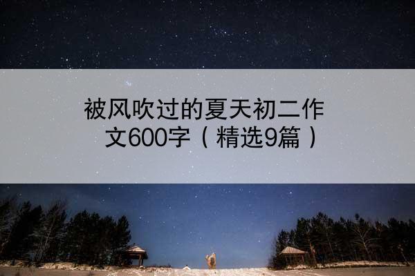 被风吹过的夏天初二作文600字（精选9篇）