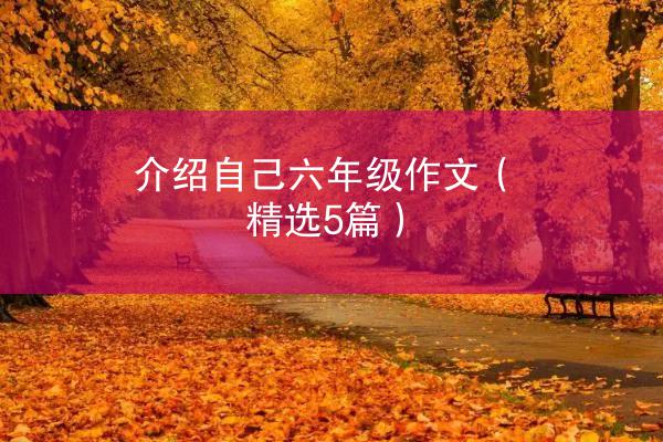 介绍自己六年级作文（精选5篇）