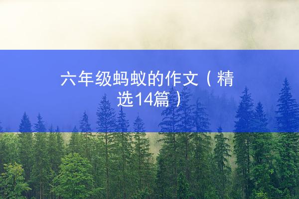 六年级蚂蚁的作文（精选14篇）