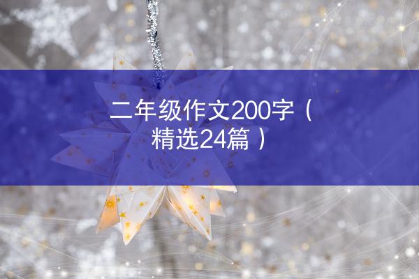 二年级作文200字（精选24篇）