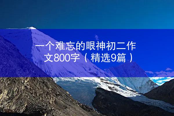 一个难忘的眼神初二作文800字（精选9篇）