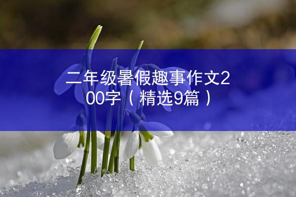 二年级暑假趣事作文200字（精选9篇）