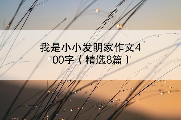 我是小小发明家作文400字（精选8篇）