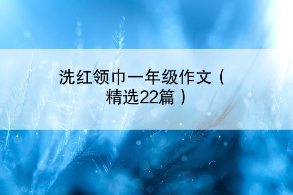 洗红领巾一年级作文（精选22篇）