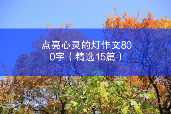 点亮心灵的灯作文800字（精选15篇）