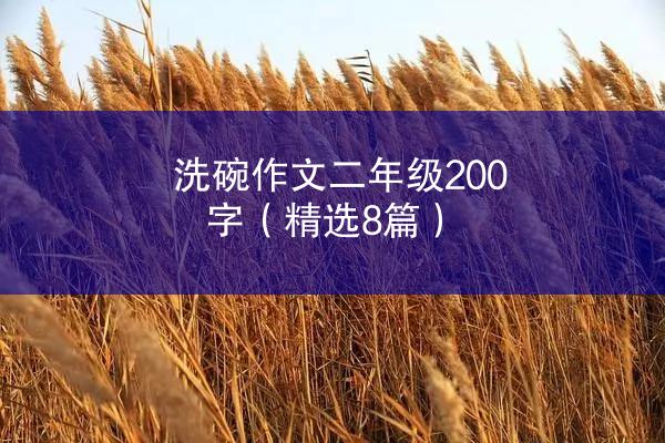 洗碗作文二年级200字（精选8篇）