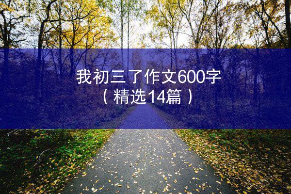 我初三了作文600字（精选14篇）