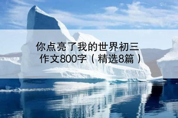 你点亮了我的世界初三作文800字（精选8篇）