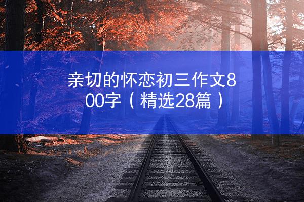 亲切的怀恋初三作文800字（精选28篇）