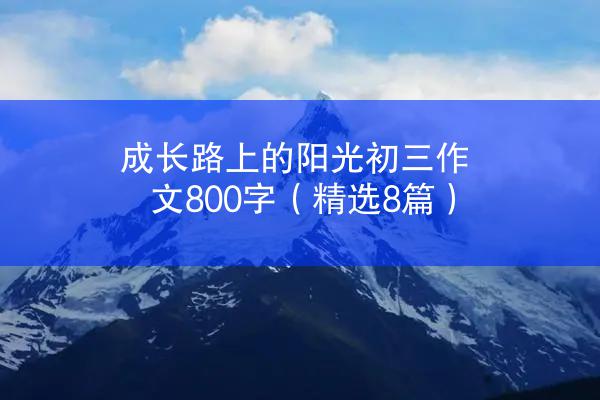 成长路上的阳光初三作文800字（精选8篇）