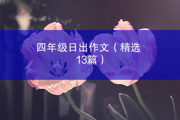 四年级日出作文（精选13篇）