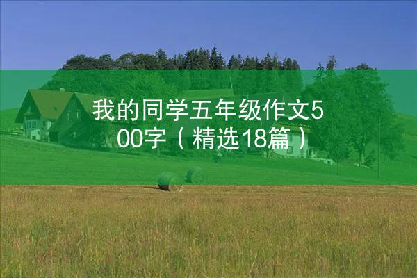 我的同学五年级作文500字（精选18篇）