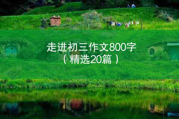 走进初三作文800字（精选20篇）