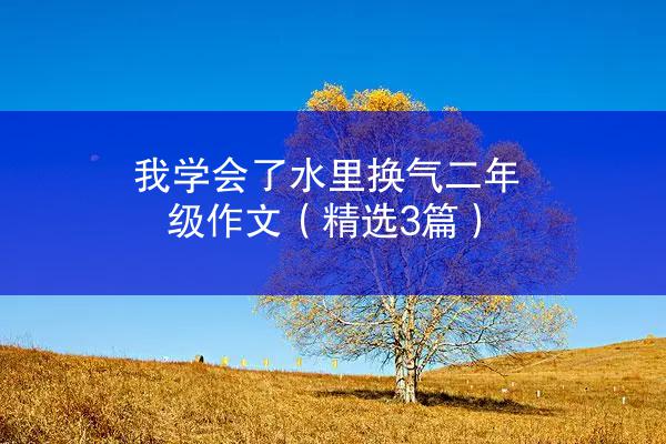 我学会了水里换气二年级作文（精选3篇）