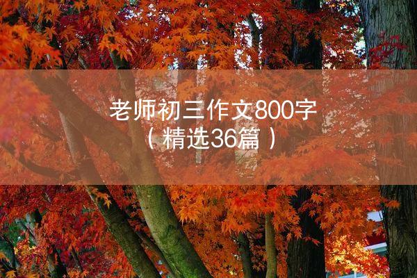 老师初三作文800字（精选36篇）