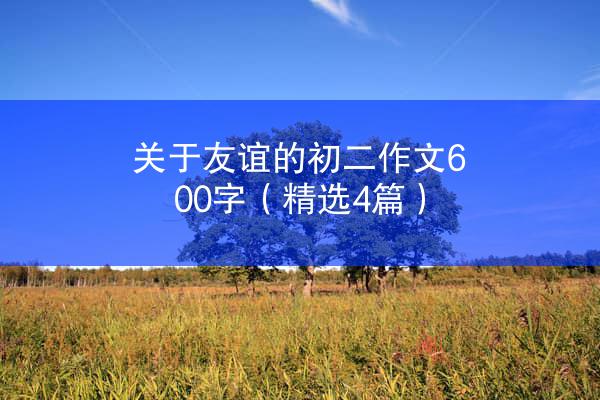 关于友谊的初二作文600字（精选4篇）