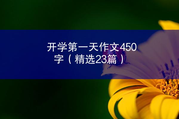 开学第一天作文450字（精选23篇）