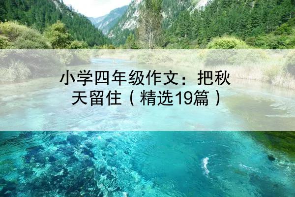 小学四年级作文：把秋天留住（精选19篇）