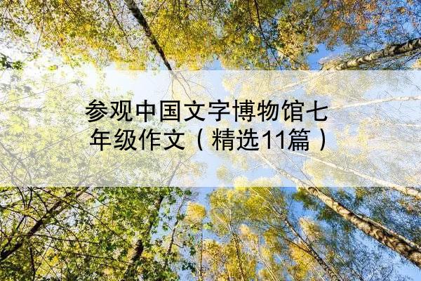 参观中国文字博物馆七年级作文（精选11篇）