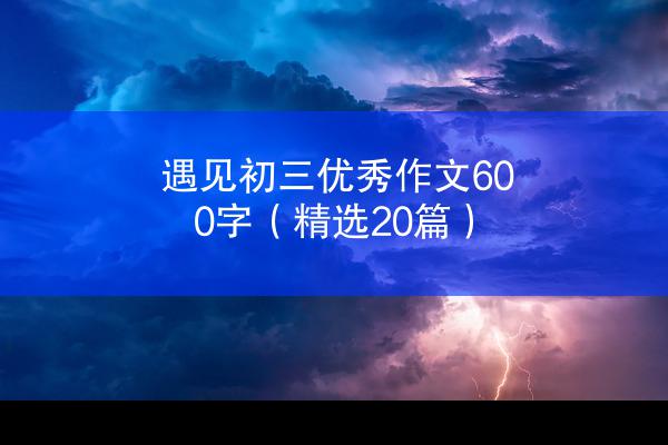 遇见初三优秀作文600字（精选20篇）