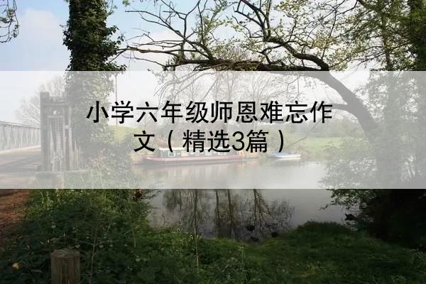 小学六年级师恩难忘作文（精选3篇）