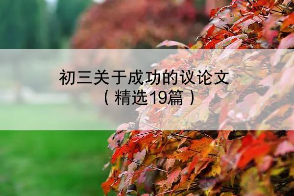 初三关于成功的议论文（精选19篇）