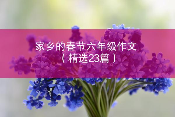 家乡的春节六年级作文（精选23篇）