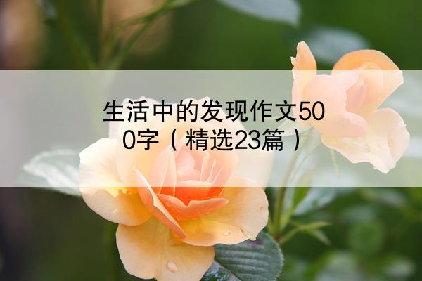 生活中的发现作文500字（精选23篇）