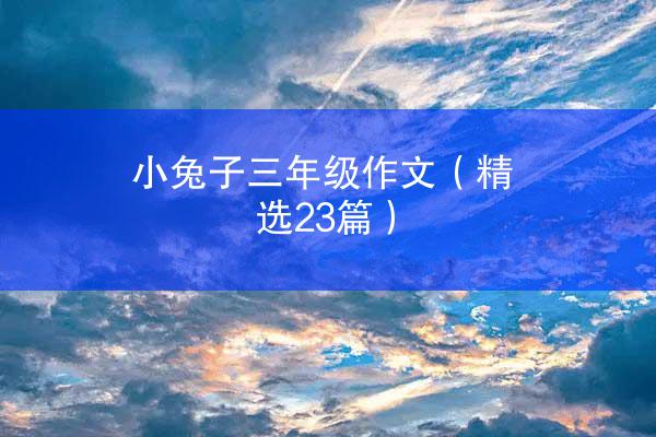 小兔子三年级作文（精选23篇）