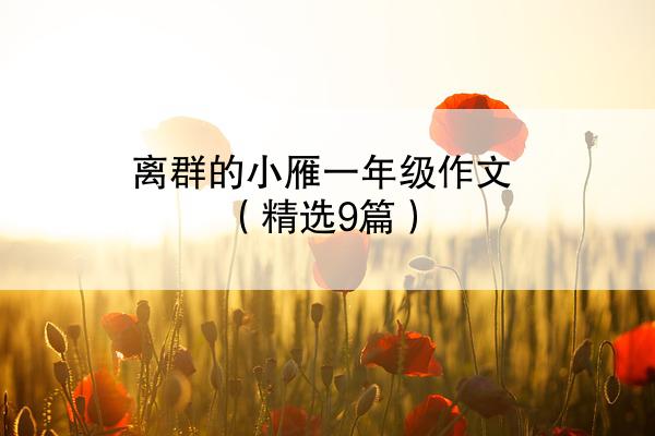 离群的小雁一年级作文（精选9篇）