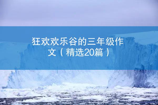 狂欢欢乐谷的三年级作文（精选20篇）