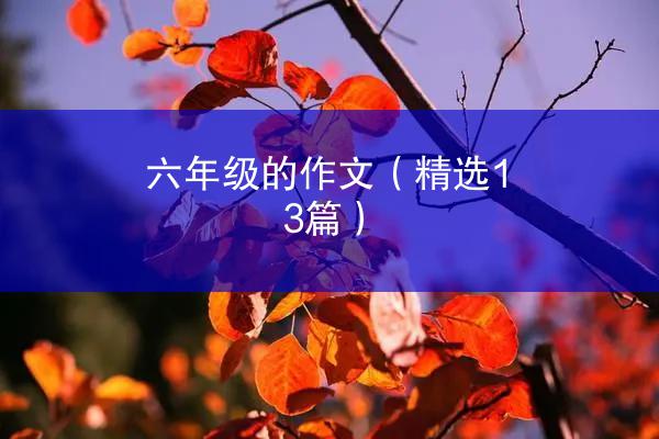 六年级的作文（精选13篇）