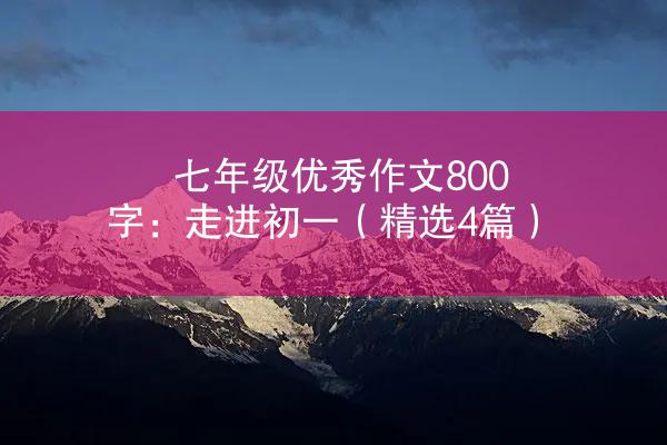 七年级优秀作文800字：走进初一（精选4篇）