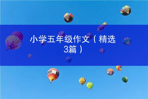 小学五年级作文（精选3篇）