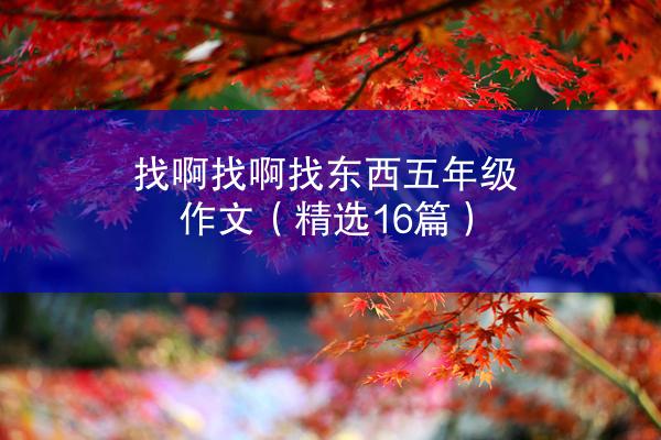 找啊找啊找东西五年级作文（精选16篇）