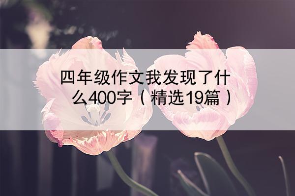 四年级作文我发现了什么400字（精选19篇）