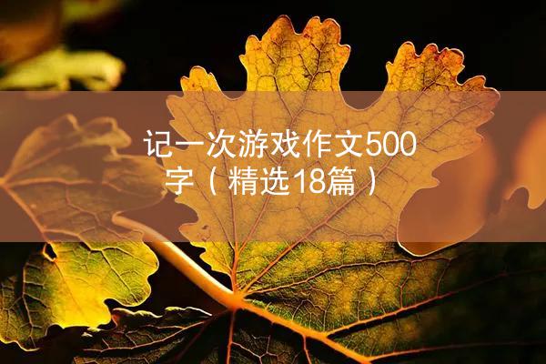 记一次游戏作文500字（精选18篇）