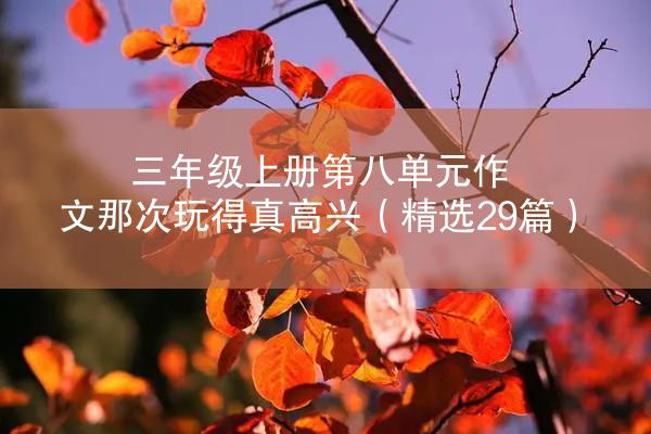 三年级上册第八单元作文那次玩得真高兴（精选29篇）