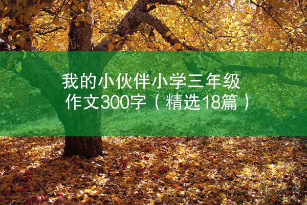 我的小伙伴小学三年级作文300字（精选18篇）