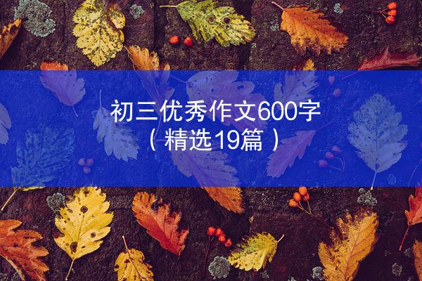 初三优秀作文600字（精选19篇）