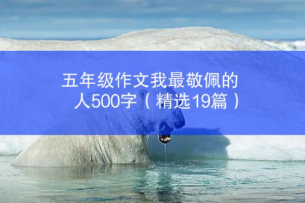 五年级作文我最敬佩的人500字（精选19篇）